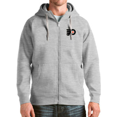 Philadelphia Flyers Antigua Logo Victory Full-Zip Hoodie - Heathered Gray Hoodies