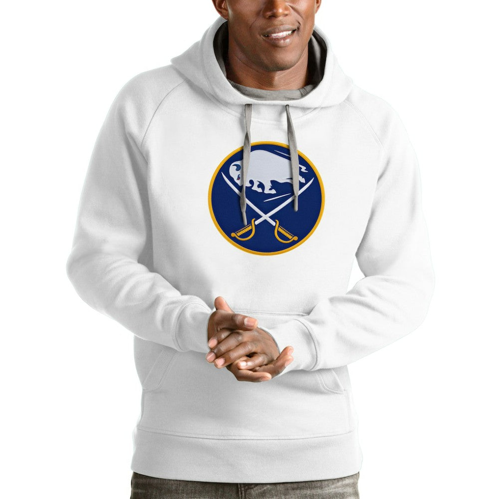 Buffalo Sabres Antigua Logo Victory Pullover Hoodie - White Hoodies
