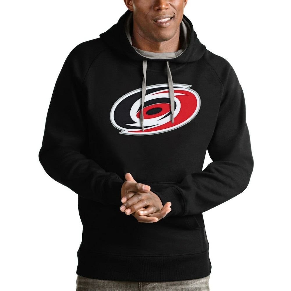 Carolina Hurricanes Antigua Logo Victory Pullover Hoodie - Black Hoodies
