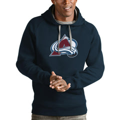 Colorado Avalanche Antigua Logo Victory Pullover Hoodie - Navy Hoodies