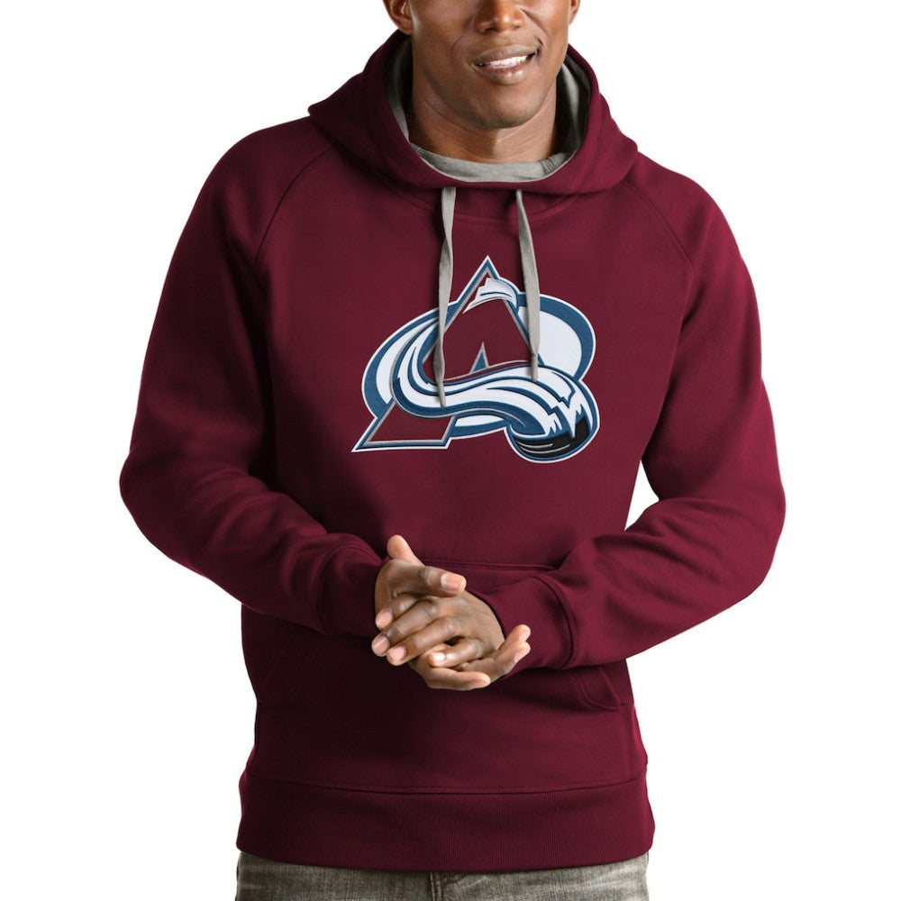 Colorado Avalanche Antigua Logo Victory Pullover Hoodie - Burgundy Hoodies