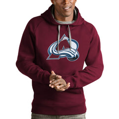 Colorado Avalanche Antigua Logo Victory Pullover Hoodie - Burgundy Hoodies