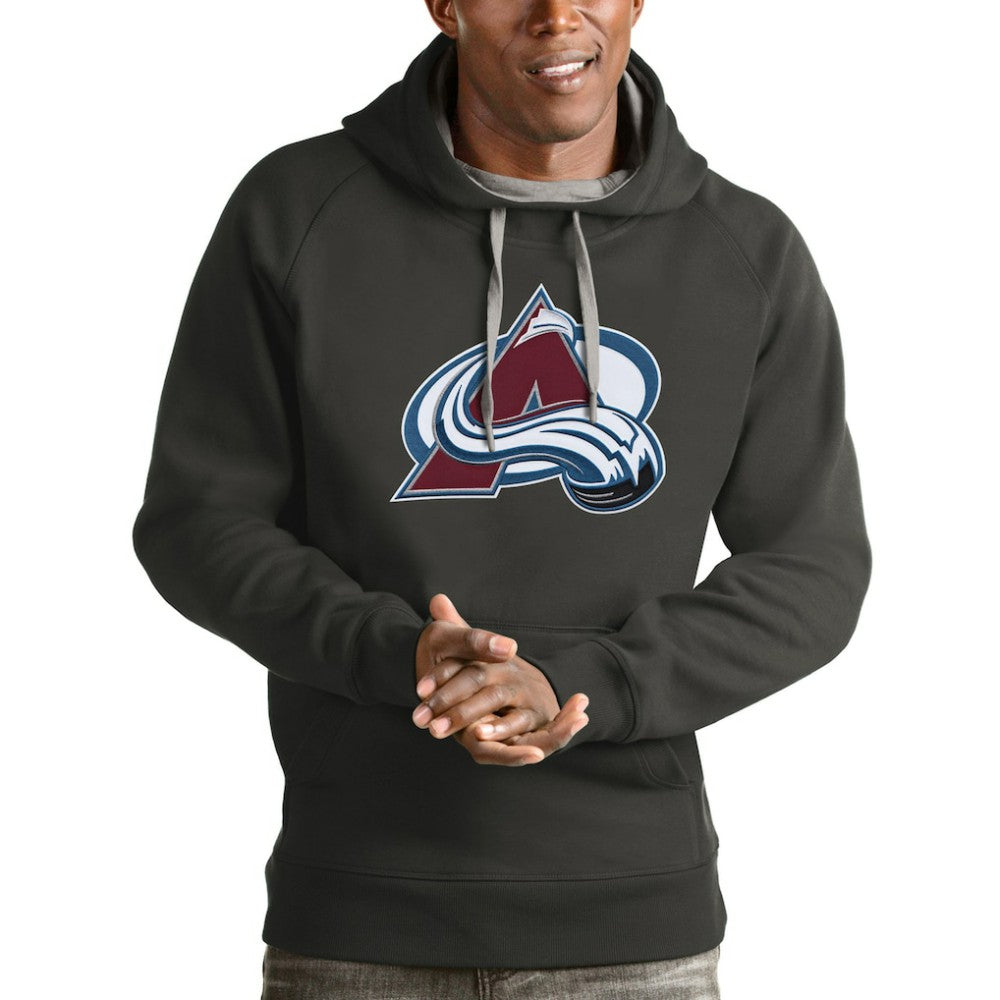 Colorado Avalanche Antigua Logo Victory Pullover Hoodie - Charcoal Hoodies