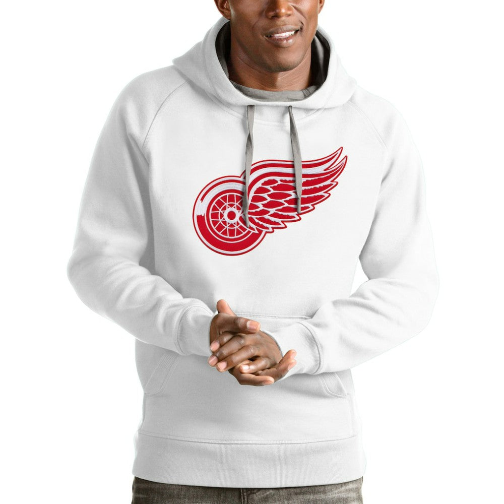 Detroit Red Wings Antigua Logo Victory Pullover Hoodie - White Hoodies