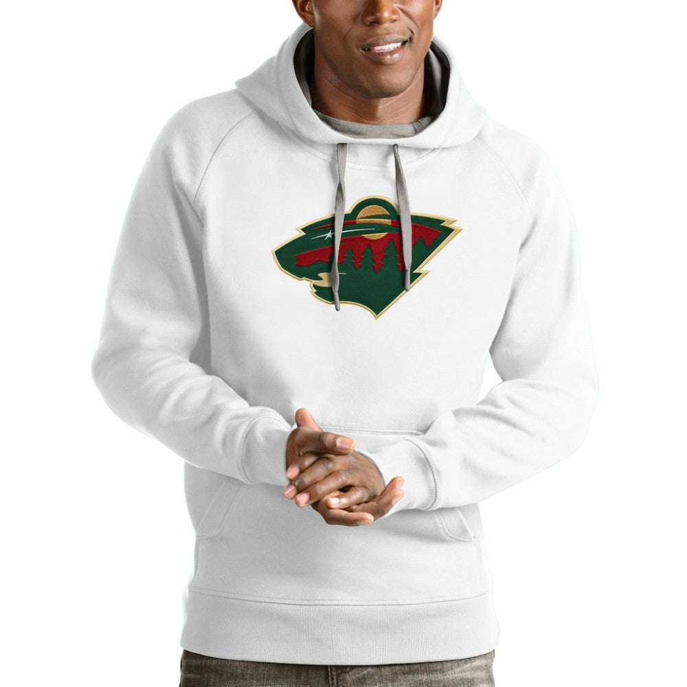 Minnesota Wild Antigua Logo Victory Pullover Hoodie - White Hoodies