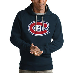 Montreal Canadiens Antigua Logo Victory Pullover Hoodie - Navy Hoodies