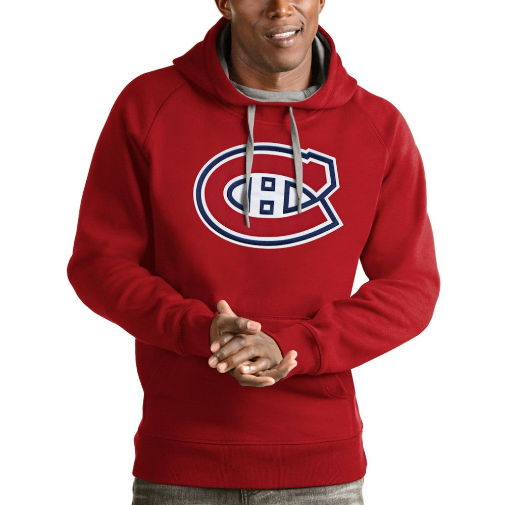 Montreal Canadiens Antigua Logo Victory Pullover Hoodie - Red Hoodies