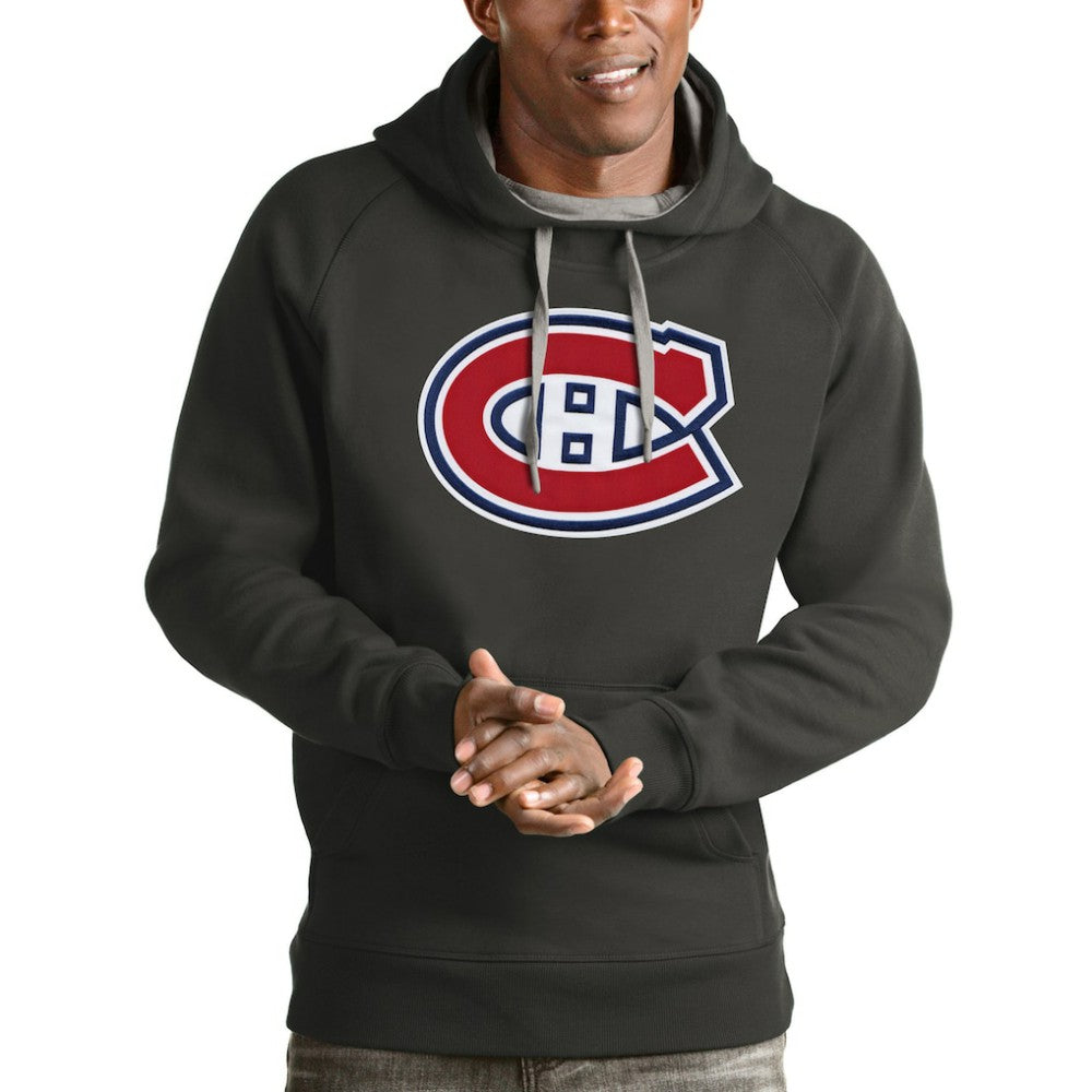 Montreal Canadiens Antigua Logo Victory Pullover Hoodie - Charcoal Hoodies