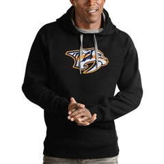 Nashville Predators Antigua Logo Victory Pullover Hoodie - Black Hoodies