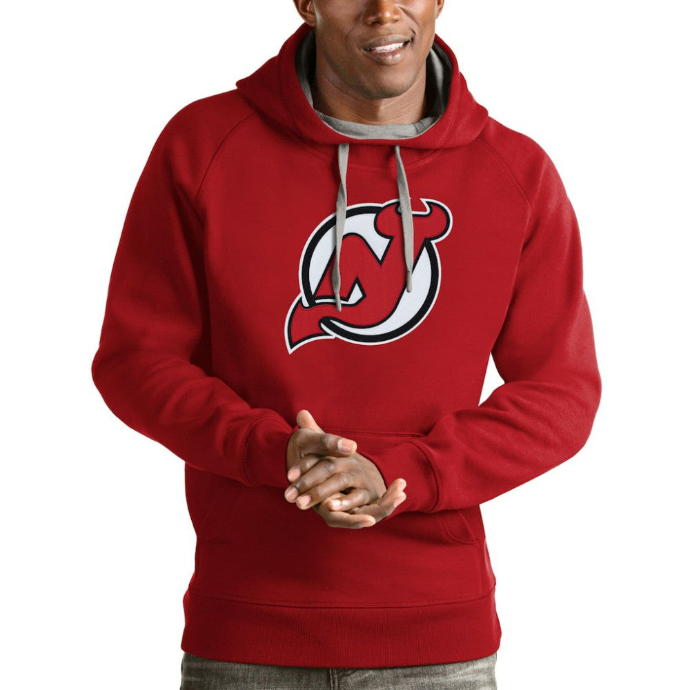 New Jersey Devils Antigua Logo Victory Pullover Hoodie - Red Jerseys