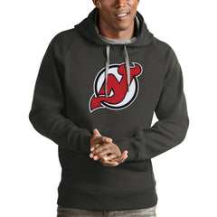 New Jersey Devils Antigua Logo Victory Pullover Hoodie - Charcoal Jerseys