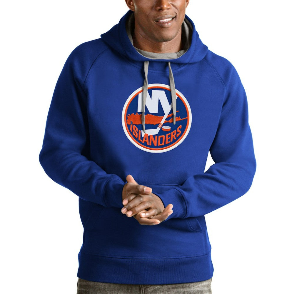 New York Islanders Antigua Logo Victory Pullover Hoodie - Royal Hoodies