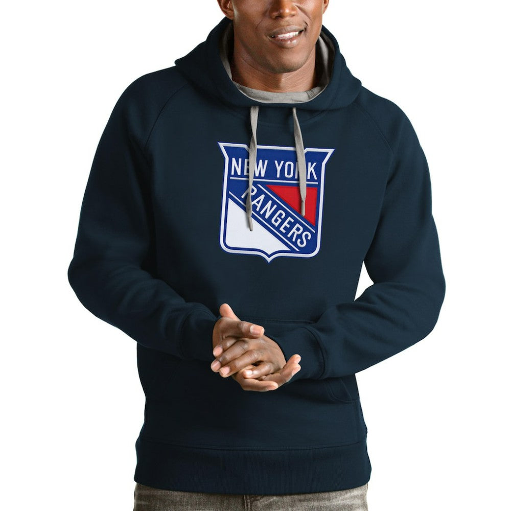 New York Rangers Antigua Logo Victory Pullover Hoodie - Navy Hoodies