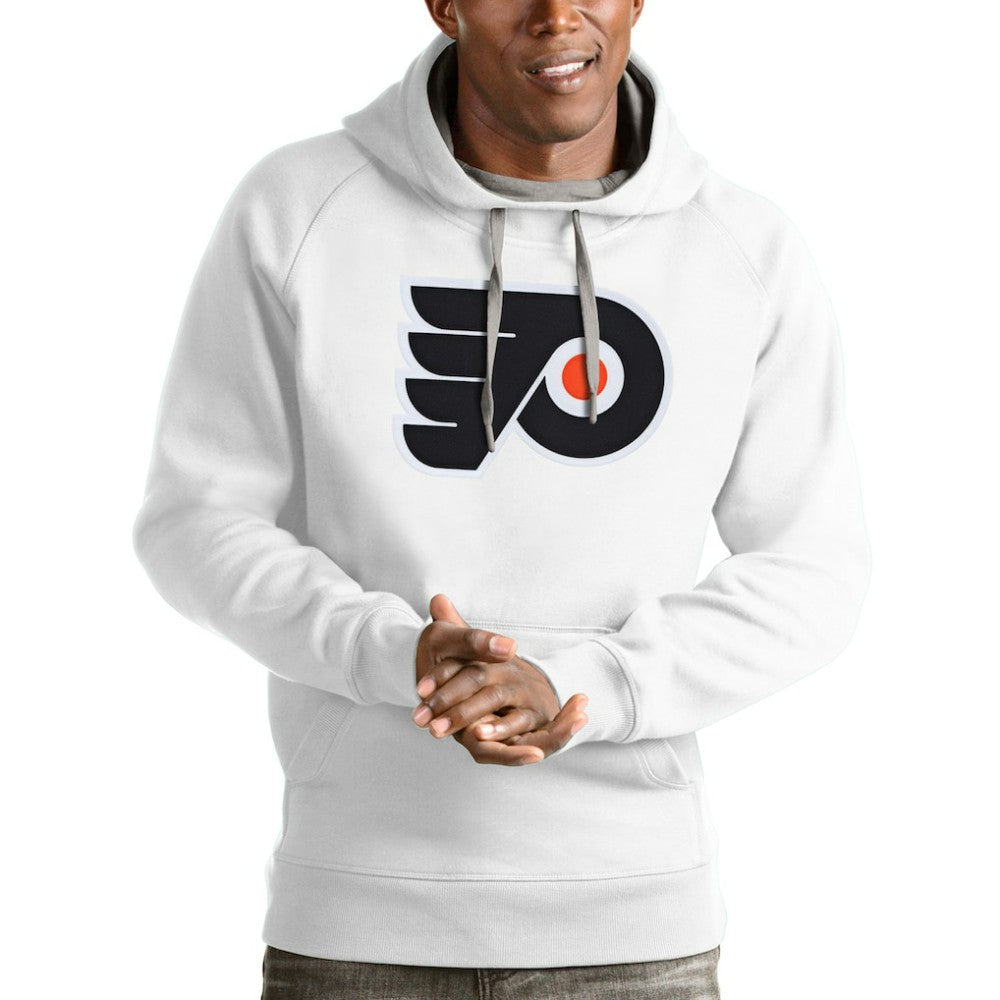 Philadelphia Flyers Antigua Logo Victory Pullover Hoodie - White Hoodies