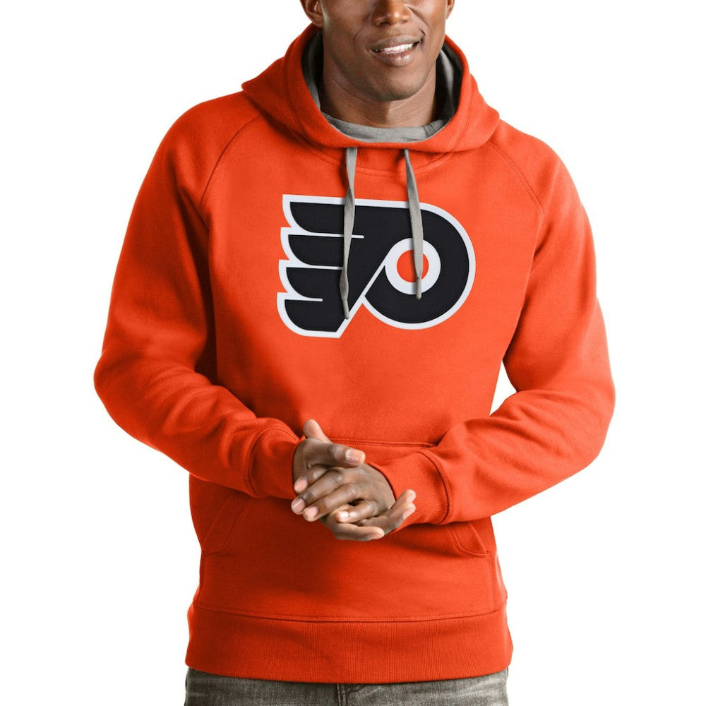 Philadelphia Flyers Antigua Logo Victory Pullover Hoodie - Orange Hoodies