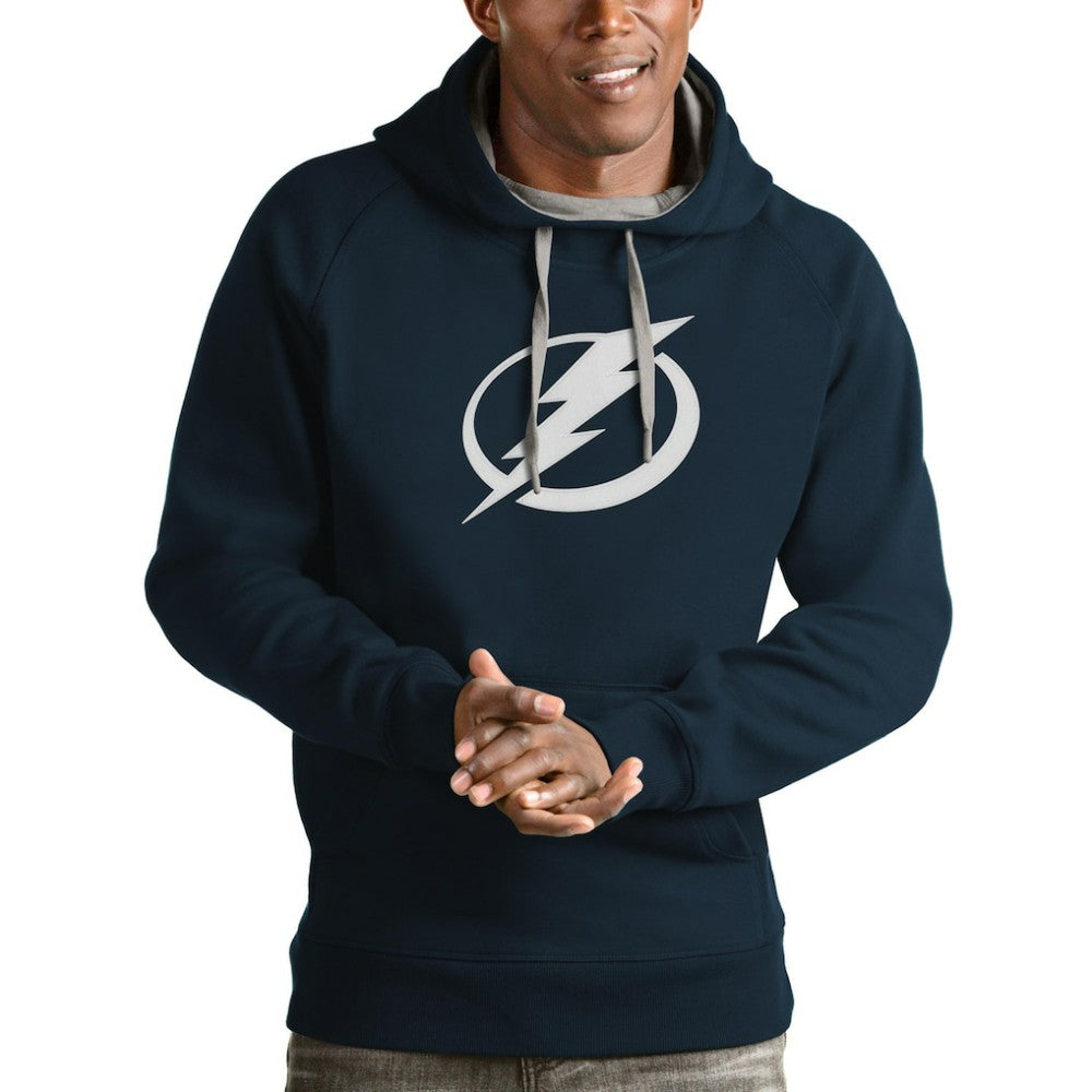 Tampa Bay Lightning Antigua Logo Victory Pullover Hoodie - Navy Hoodies