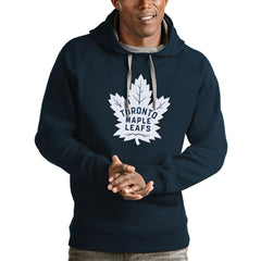 Toronto Maple Leafs Antigua Logo Victory Pullover Hoodie - Navy Hoodies