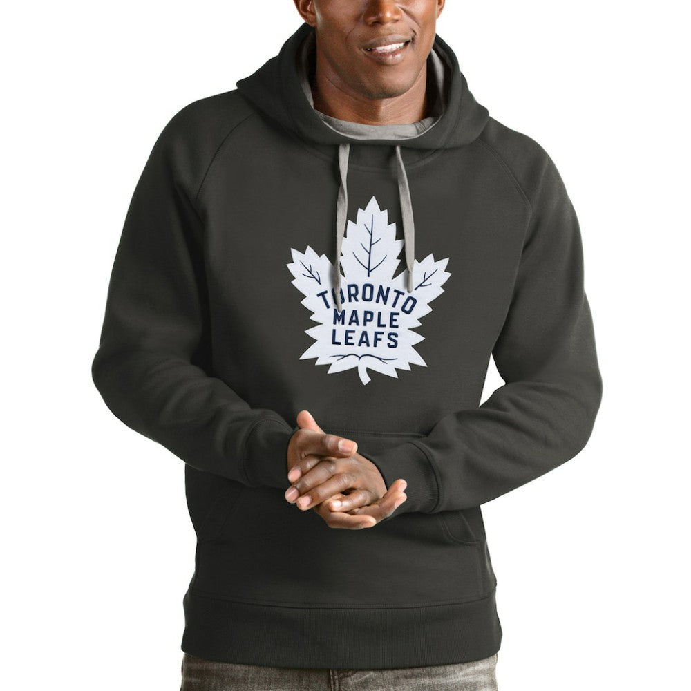 Toronto Maple Leafs Antigua Logo Victory Pullover Hoodie - Charcoal Hoodies