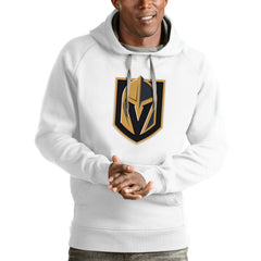 Vegas Golden Knights Antigua Logo Victory Pullover Hoodie - White Hoodies