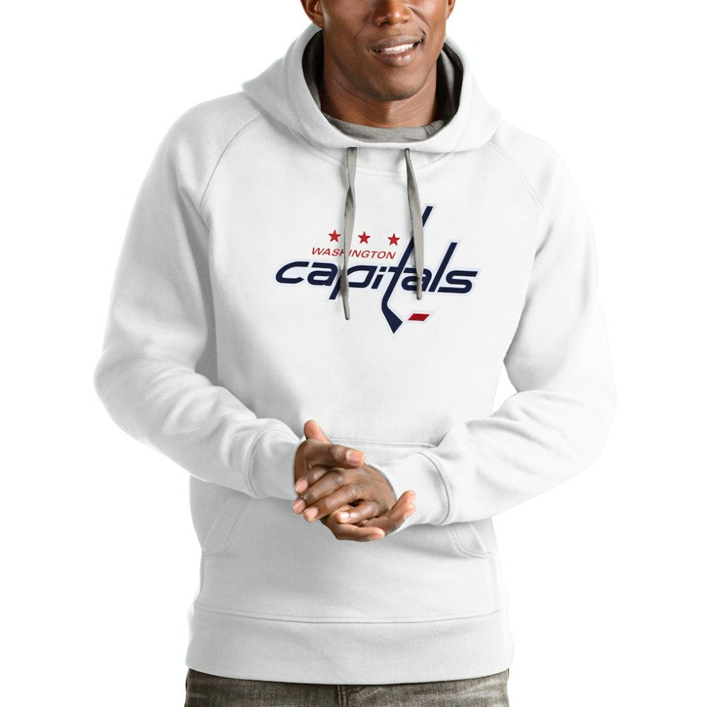 Washington Capitals Antigua Logo Victory Pullover Hoodie - White Hoodies