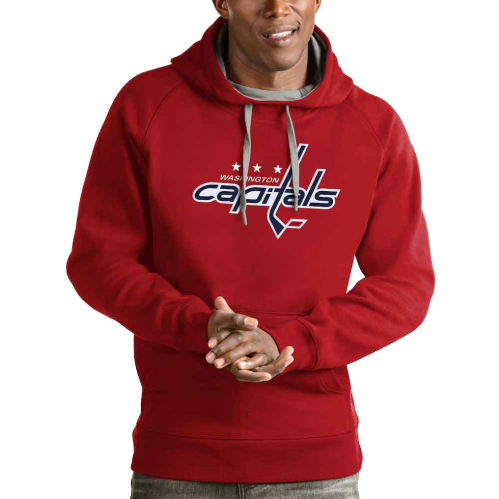 Washington Capitals Antigua Logo Victory Pullover Hoodie - Red Hoodies