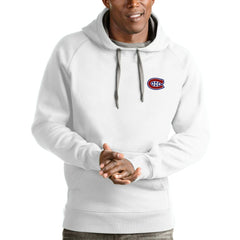 Montreal Canadiens Antigua Victory Pullover Hoodie - White Hoodies