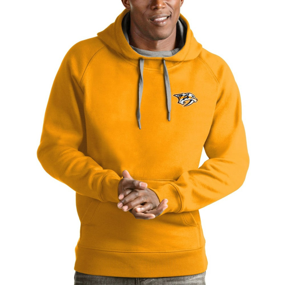 Nashville Predators Antigua Victory Pullover Hoodie - Gold Hoodies
