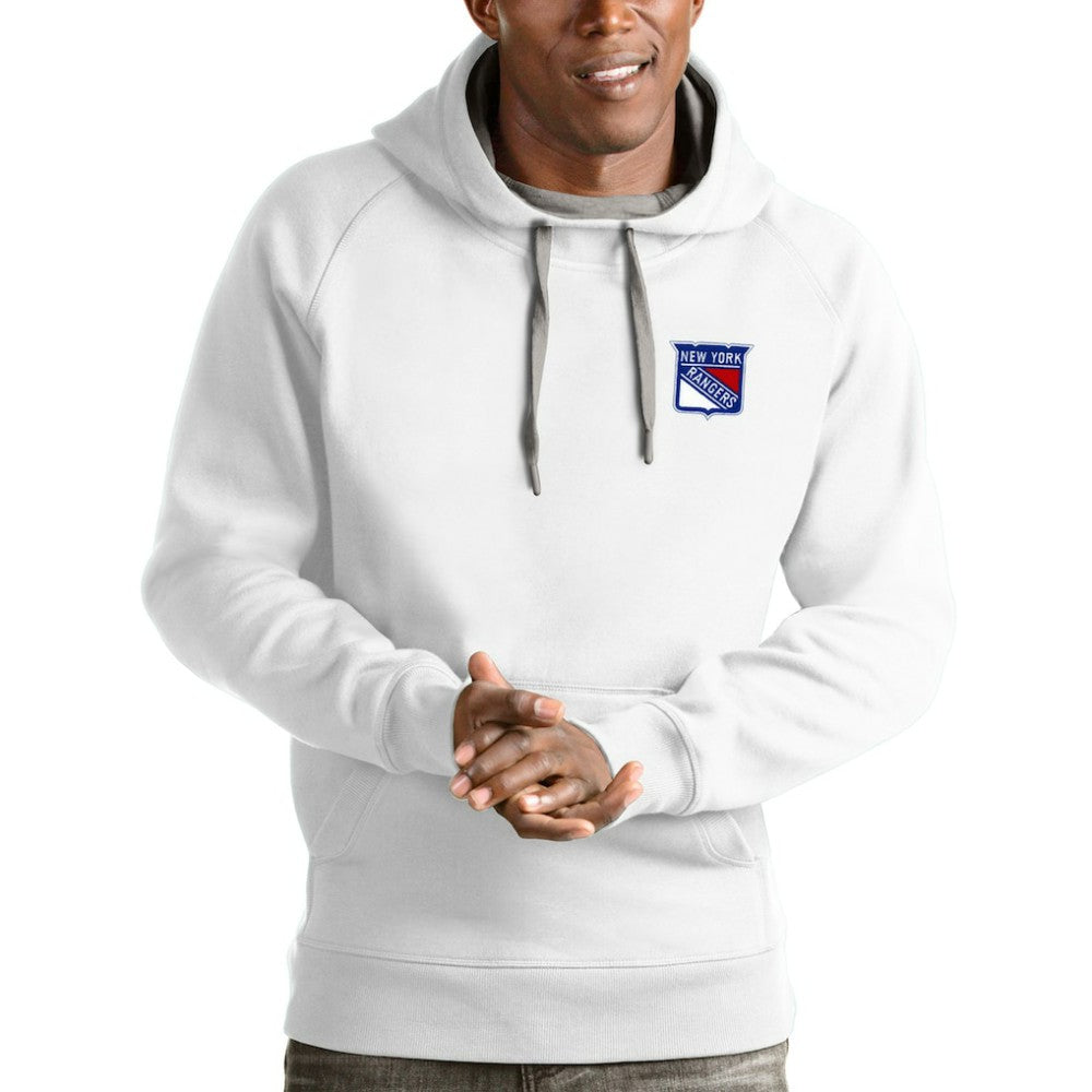 New York Rangers Antigua Victory Pullover Hoodie - White Hoodies