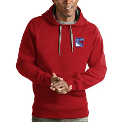 New York Rangers Antigua Victory Pullover Hoodie - Red Hoodies