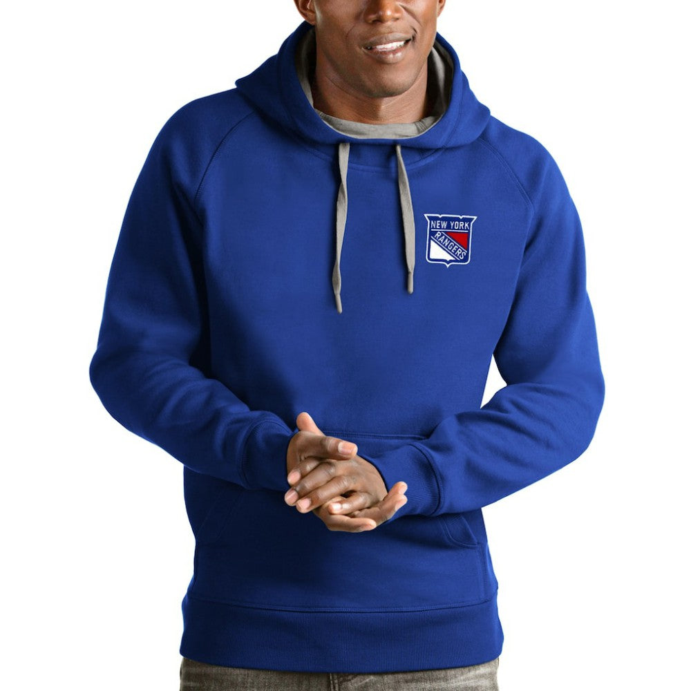 New York Rangers Antigua Team Victory Pullover Hoodie - Blue Hoodies