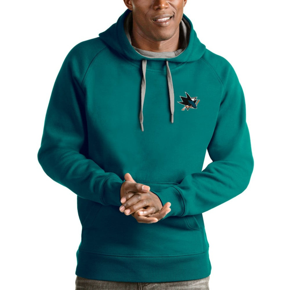 San Jose Sharks Antigua Victory Pullover Hoodie - Teal Hoodies