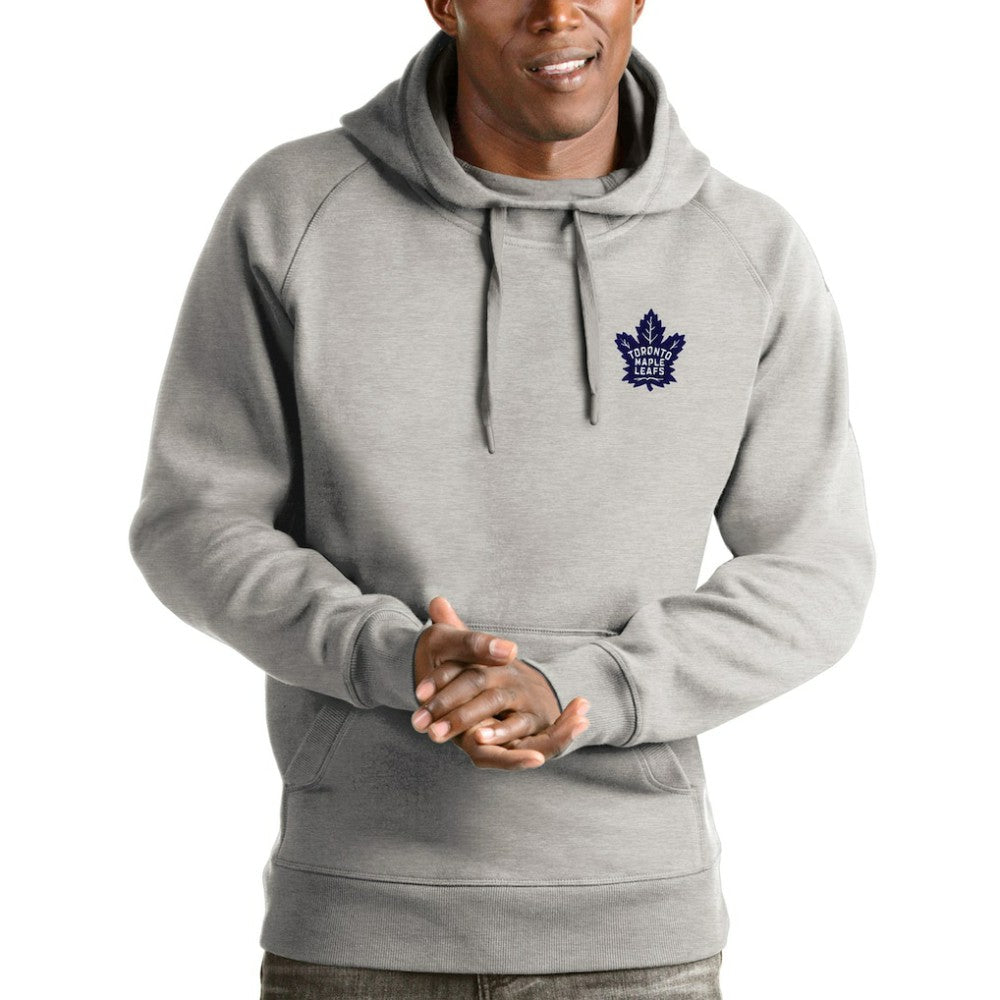 Toronto Maple Leafs Antigua Victory Pullover Hoodie - Heathered Gray Hoodies