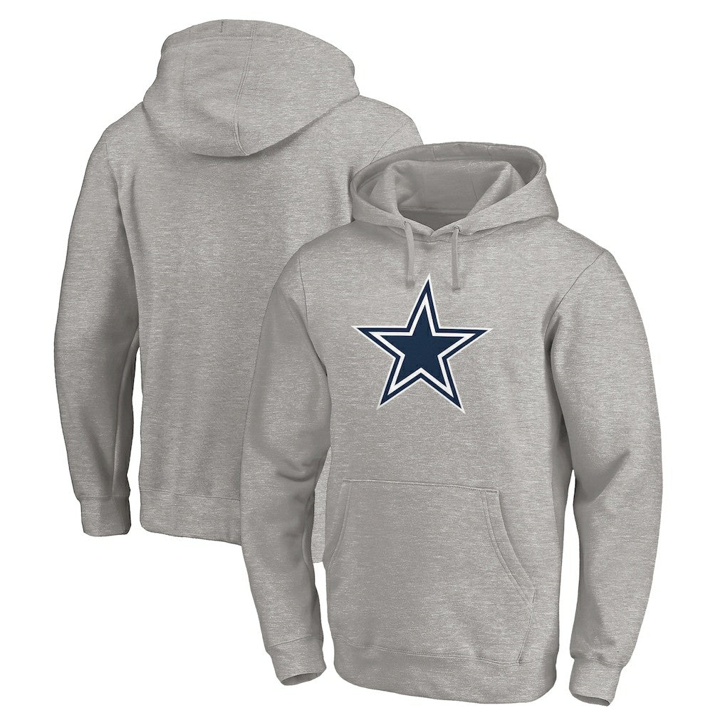 Dallas Cowboys Primary Logo Fitted Pullover Hoodie - Heather Gray on sale
