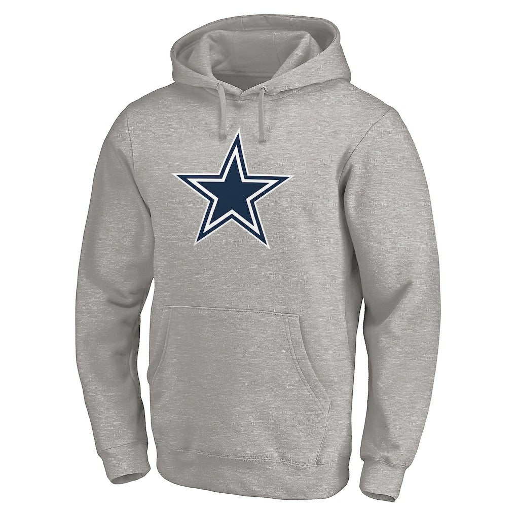 Dallas Cowboys Primary Logo Fitted Pullover Hoodie - Heather Gray on sale