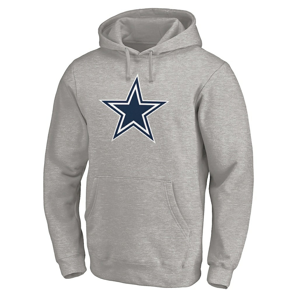 Dallas Cowboys Primary Logo Fitted Pullover Hoodie - Heather Gray on sale