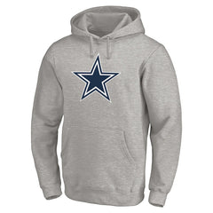Dallas Cowboys Primary Logo Fitted Pullover Hoodie - Heather Gray on sale