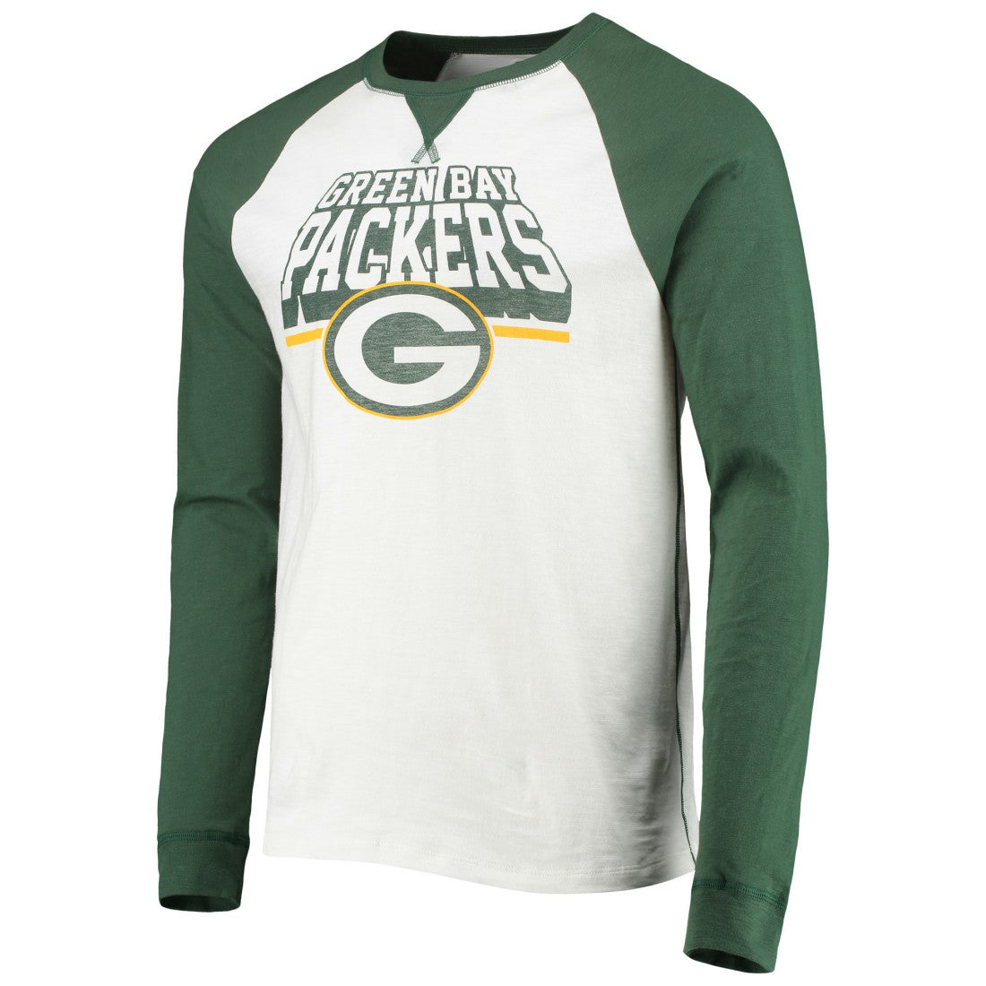 Green Bay Packers Junk Food Colorblock Raglan Long Sleeve T-Shirt - White/Green online