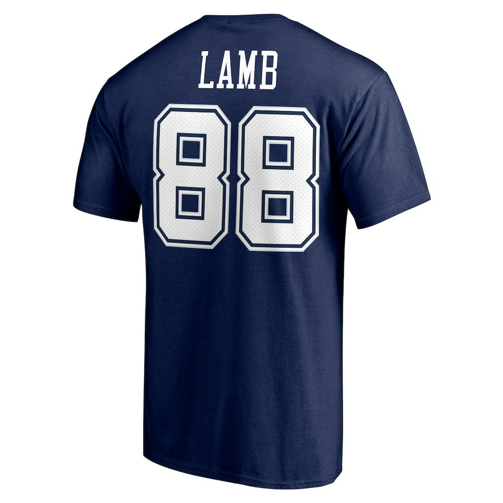 CeeDee Lamb Dallas Cowboys Team Player Icon Name & Number T-Shirt - Navy online