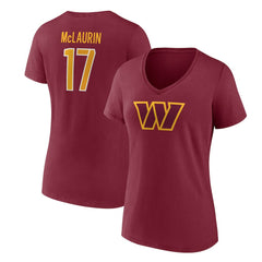 Terry McLaurin Washington Commanders Women's Player Icon Name & Number V-Neck T-Shirt - Burgundy on sale