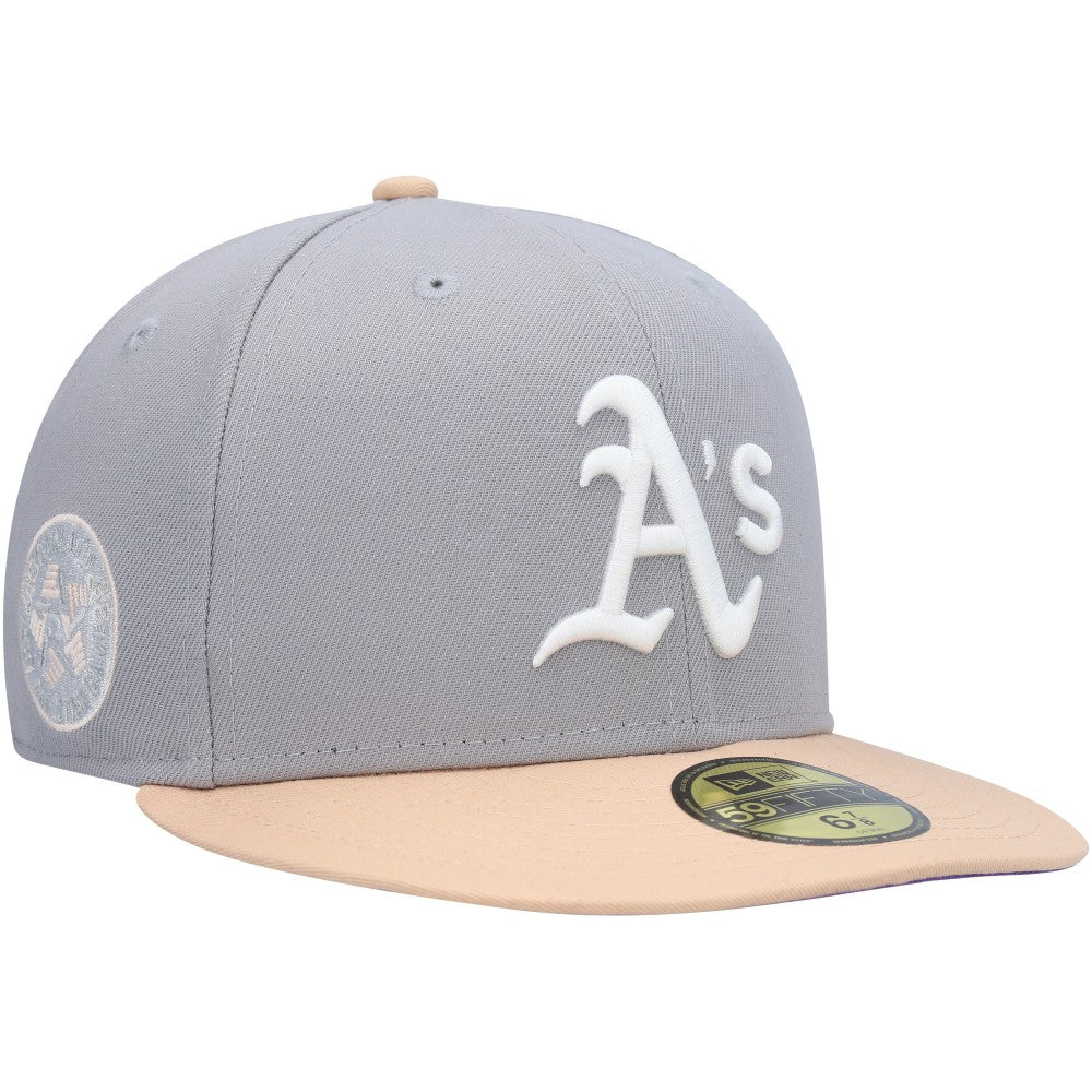 Athletics 1987 MLB All-Star Game Purple Undervisor 59FIFTY Fitted Hat Gray/Peach
