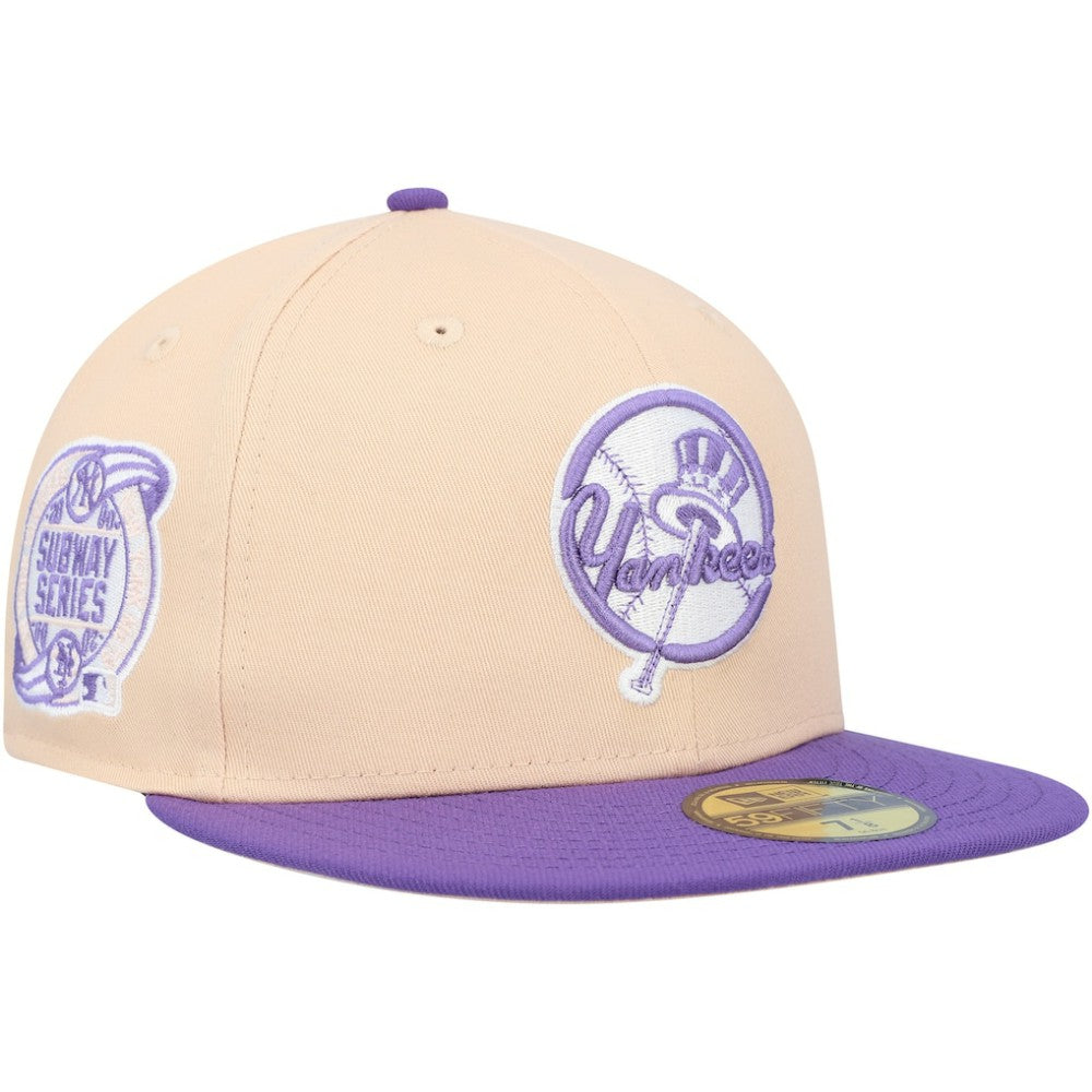 New York Yankees Subway Series Side Patch 59FIFTY Fitted Hat Peach/Purple