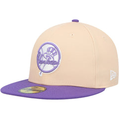 New York Yankees Subway Series Side Patch 59FIFTY Fitted Hat Peach/Purple