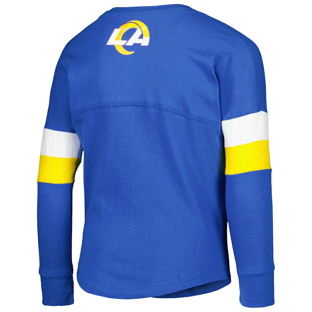 Los Angeles Rams New Era Girls Youth Lace-Up Long Sleeve T-Shirt - Royal sale