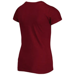 Washington Commanders New Era Girls Youth Reverse Sequin Wordmark V-Neck T-Shirt - Burgundy outlet