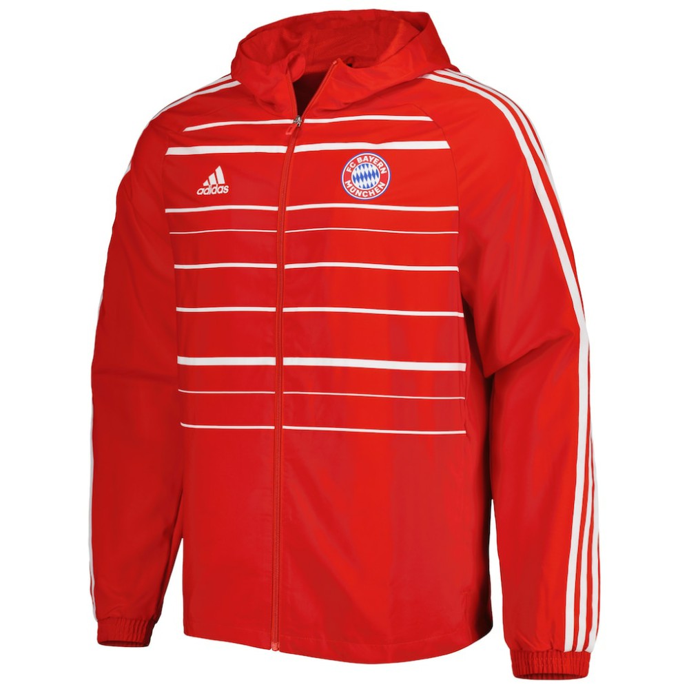 Bayern Munich DNA Raglan Full-Zip Hoodie Windbreaker Jacket - Red cheap
