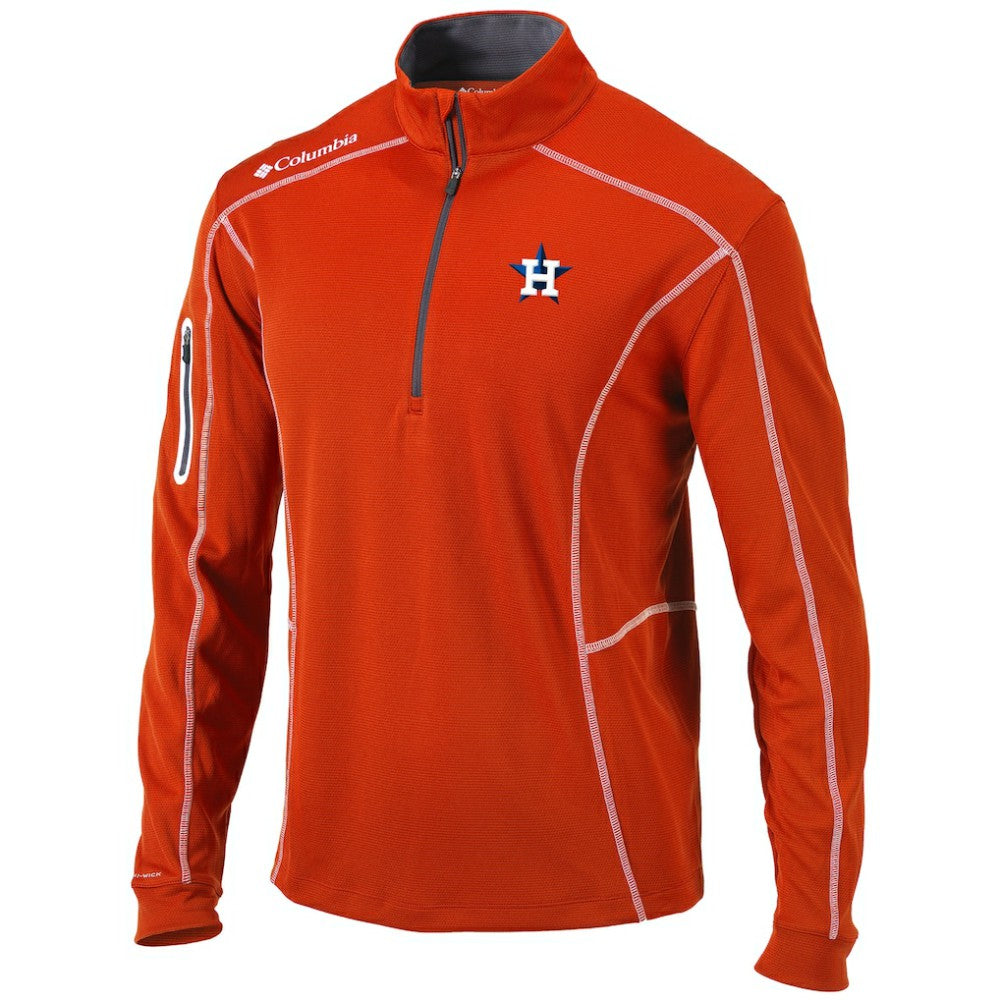 Houston Astros Shotgun Omni-Wick Quarter-Zip Pullover Jacket Orange