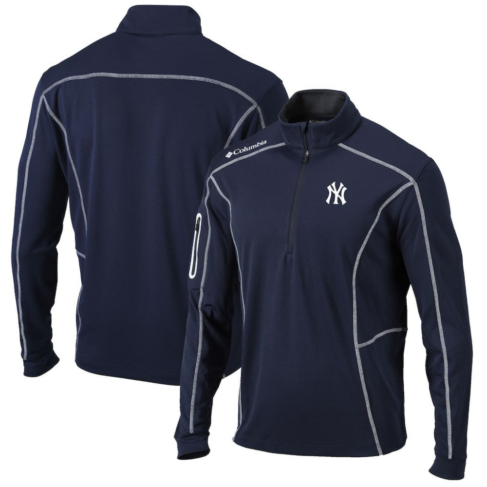 New York Yankees Shotgun Omni-Wick Quarter-Zip Pullover Jacket Navy