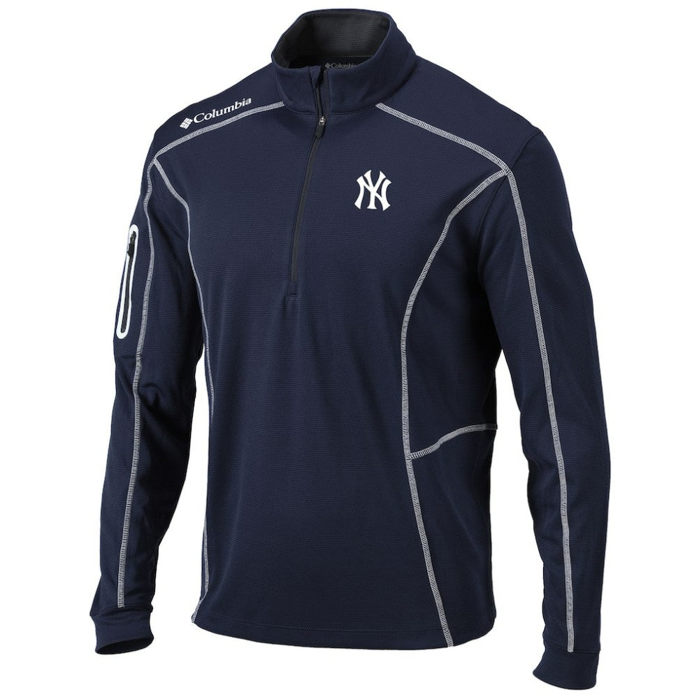 New York Yankees Shotgun Omni-Wick Quarter-Zip Pullover Jacket Navy