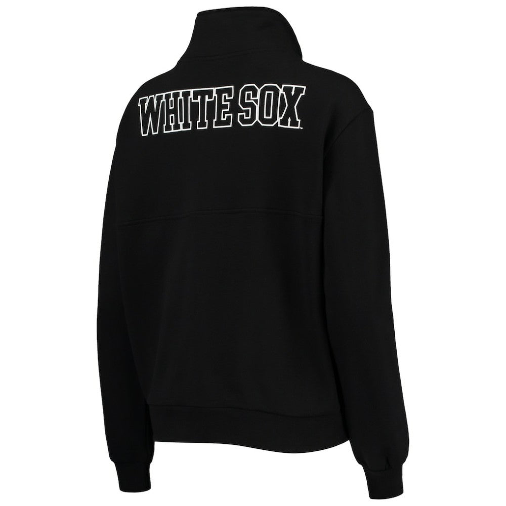 Chicago White Sox The Wild Collective Women's Two-Hit Quarter-Zip Pullover Top Black