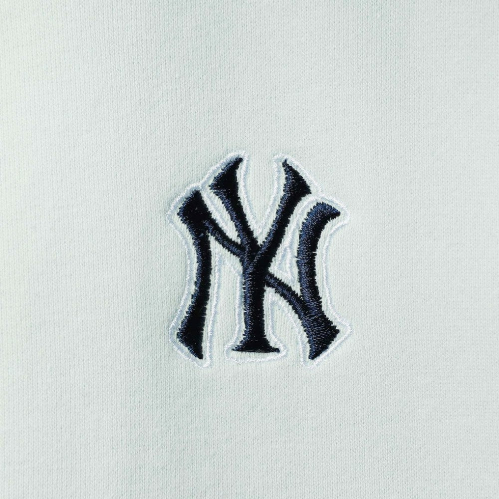 New York Yankees The Wild Collective Women's Two-Hit Quarter-Zip Pullover Top Light Blue